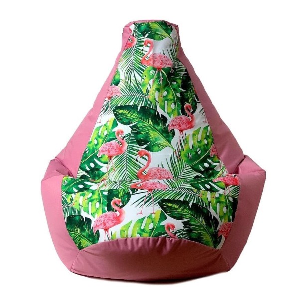 Sako bag pouffe Pear print pink-flaming ...