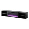 RTV cabinet POLO 180x33x39 black + fireplace black