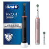 Oral-B Electric Toothbrush | Pro 3 3900N Black/Pink Duopack | Rechargeable | For adults | Number of brush heads included 3 | Number of teeth brushing modes 3 | Black/Pink