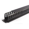 SOMI Networks | 19“ Cable Management Bar with Plastic Duct and Cover | CMB-04 | Black | Ring Diameter 45x50mm