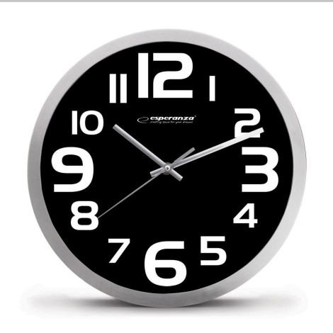 Esperanza EHC013K Wall Clock - Zurich - Black Quartz clock Oval Black, White