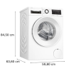 Bosch | Washing Machine | WGG246FASN | Energy efficiency class A | Front loading | Washing capacity 9 kg | 1600 RPM | Depth 64 cm | Width 60 cm | Display | LED | Steam function | Dosage assistant | White