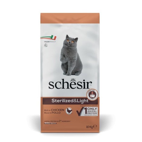 SCHESIR Adult Sterilized & Light Rich in chicken - dry cat food - 10kg