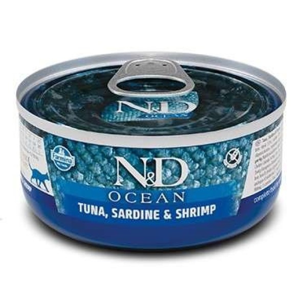 FARMINA N&D CAT OCEAN TUNA, SARDINE&SHRIMPS ...