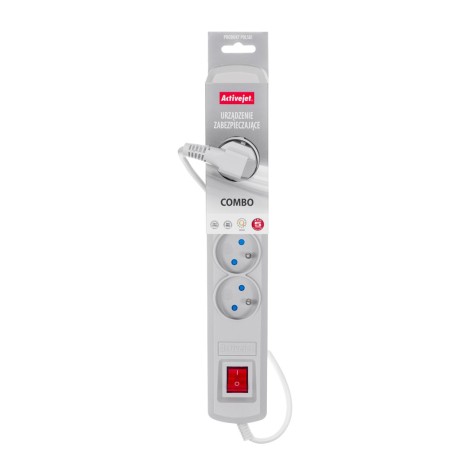 Activejet grey power strip with cord ACJ COMBO 5G/3M/BEZP. AUT/S