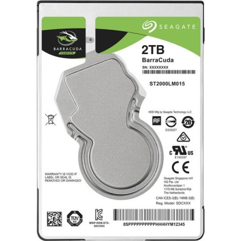 HDD|SEAGATE|Barracuda|2TB|SATA 3.0|128 MB|5400 rpm|2,5