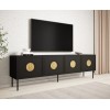 RTV cabinet PALAZZO 200x42x60 black + oak craft