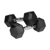 REBEL ACTIVE Rubber-coated cast iron dumbbells 2x6 kg