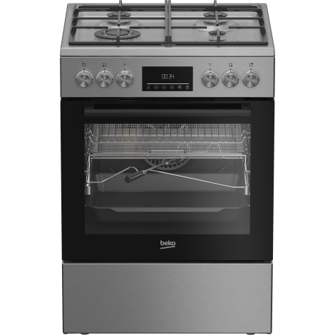 BEKO Cooker | FBMA61330GXDT | Hob type Gas | Oven type Electric | Stainless Steel | Width 60 cm | Grilling | LED | Depth 60 cm | 72 L