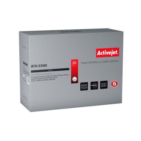 Activejet ATH-55NX Toner (replacement for HP 55X CE255X, Canon CRG-724H; Supreme; 12500 pages; black)