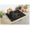 Candy Hob | CVW6BB | Gas on glass | Number of burners/cooking zones 4 | Knobs | Black