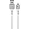Goobay Lightning USB-A Supersoft Textile Cable with Metal Plugs, 1 m, white