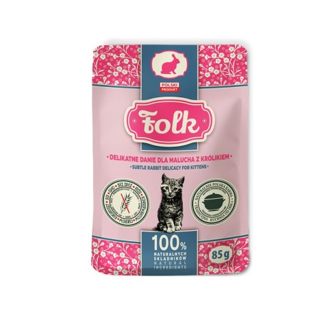 FOLK Kitten Delikatne danie dla malucha z królikiem saszetka 85g