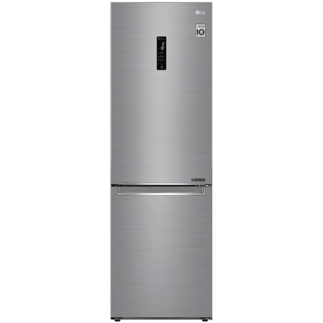 LG | Refrigerator | GBB71PZDMN | Energy efficiency class E | Free standing | Combi | Height 186 cm | No Frost system | Fridge net capacity 234 L | Freezer net capacity 107 L | Display | 36 dB | Silver