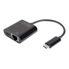 Digitus | USB-Type-C Gigabit Ethernet Adapter + PD with power delivery function | DN-3027 | Black | USB-C port to a Gigabit network connection