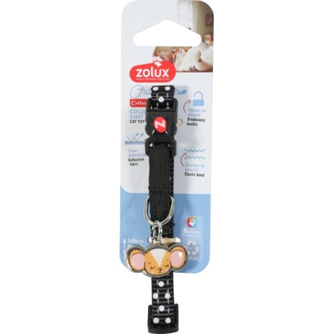 ZOLUX Obroża dla kota z zawieszką w kształcie myszy CHATOUILLE czarna