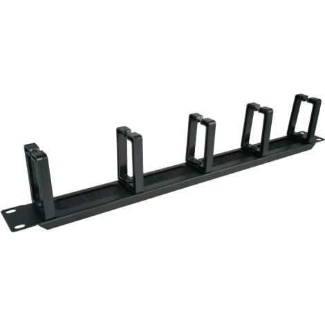 Alantec PK048 1U 19" cable organizer with brushed grommet, 5 plastic holders