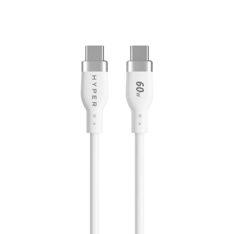 Hyper 1.5m Silicone USB-C to USB-C 60W Charging Cable - White | Hyper