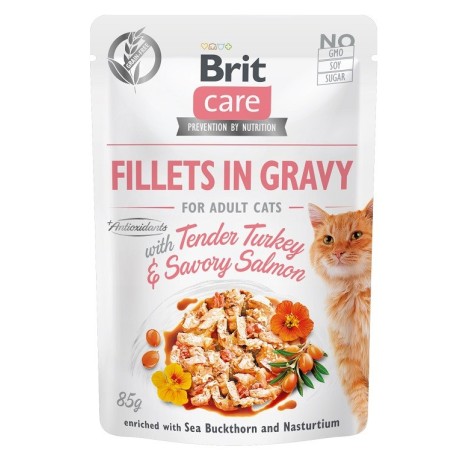 BRIT Care Fillets in Gravy turkey and salmon in sauce - wet cat food - 85 g