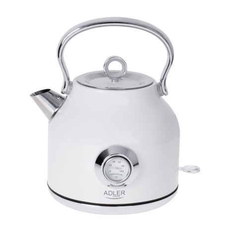 Adler | Kettle with a Thermomete | AD 1346w | Electric | 2200 W | 1.7 L | Stainless steel | 360° rotational base | White