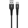 Goobay USB-C to USB-A Supersoft Textile Cable with Metal Plugs, 2 m, black | Goobay