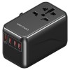 Uniwersalny adapter podróżny z ładowarką Vention 100W GaN 1x USB-A 3x USB-C czarny