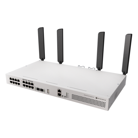 MikroTik Cloud Router Switch 418-8P-8G-2S+5axQ2axQ-RM with RouterOS L5 rackmount case