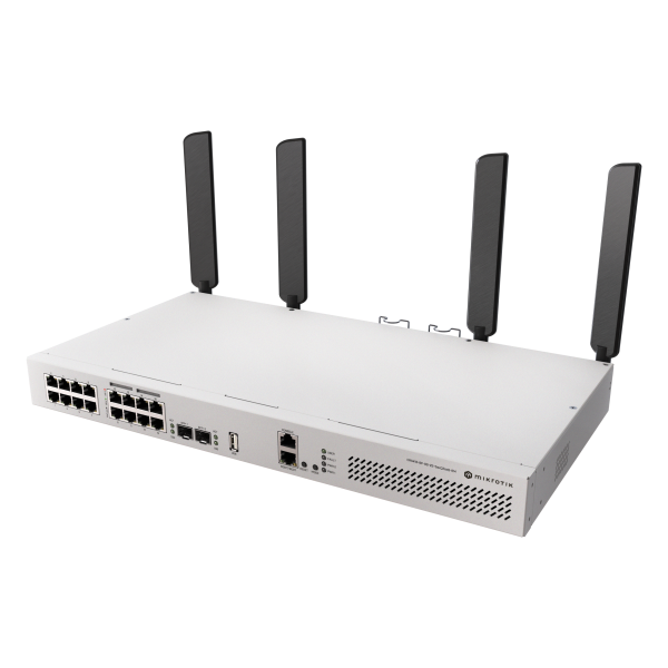 MikroTik Cloud Router Switch 418-8P-8G-2S+5axQ2axQ-RM with RouterOS L5 rackmount case