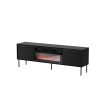 Cama CORTINA TV cabinet 180x40x60 black + black fireplace