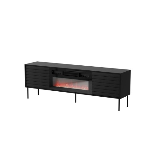 Cama CORTINA TV cabinet 180x40x60 black + black fireplace