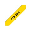 Brother | TZe-S631 Strong Adhesive Laminated Tape | Black on Yellow | TZe | 8 m | 1.2 cm