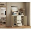 CHEST OF DRAWERS WITH 2 DOORS AND 4 DRAWERS, CASHMERE COLOUR