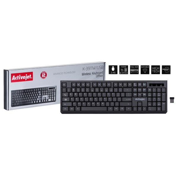 Activejet K-3911W Keyboard wireless black with ...