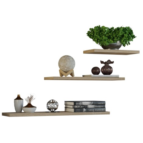 Topeshop TOBI 3P SONOMA shelve Floating shelf Wall mounted Particle board Oak, Wood