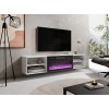 RTV cabinet POLO 180x33x39 white + fireplace black