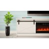 RTV GRANERO + fireplace cabinet 200x56.7x35 white/gloss white