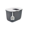 SAVIC HOP Anthracite with White Lid – Cat Litter Tray – 58.5x39x39.5 cm – 1 pc.