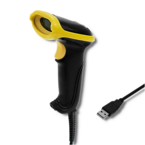 Qoltec 50860 Wired Laser Barcode Scanner 1D | USB