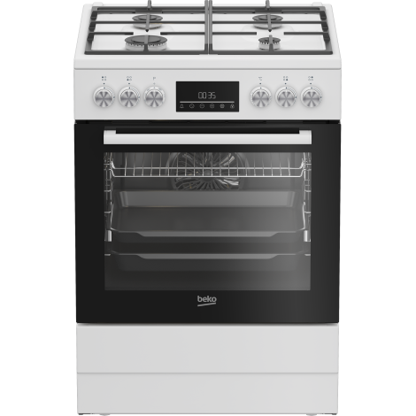 BEKO Cooker | FBM62330GWDTN | Hob type Gas | Oven type Electric | White | Width 60 cm | Grilling | LED | Depth 60 cm | 72 L