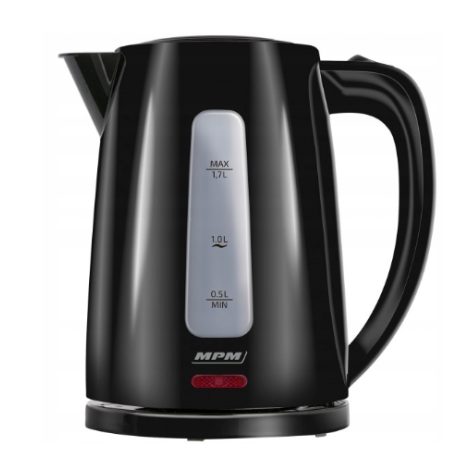 MPM Cordless kettle MCZ-112black 1,7 L, 2200 W