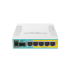 Mikrotik Wired Ethernet Router RB960PGS, hEX PoE, CPU 800MHz, 128MB RAM, 16MB, 1xSFP, 5xGigabit LAN, 1xUSB, Power Output On ports 2-5, Ourput: 1A max per port; 2A max total, RouterOS L4 | hEX PoE Router | RB960PGS | No Wi-Fi | 10/100/1000 Mbit/s | Etherne