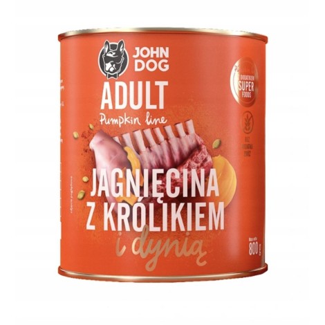John Dog PUMPKIN Ad.jagnięcina królik dynia 800g