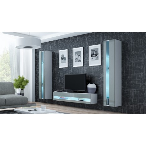 Cama TV stand VIGO NEW 30/140/40 white/grey gloss