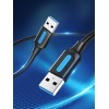 CABLE USB3.0 MALE TO MALE/0.5M BLACK CONBD VENTION