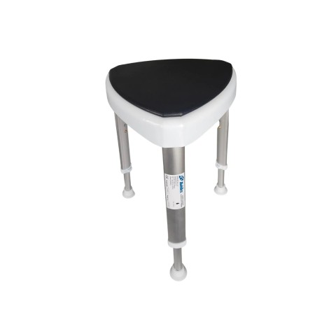 Triangular shower stool with soft seat Black