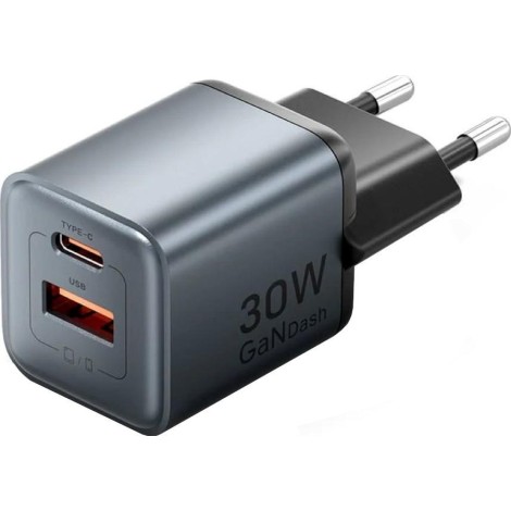 Ładowarka Vention 30W GaN 1x USB-A 1x USB-C czarna