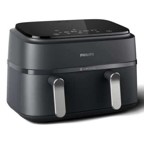 Philips Dual Basket Airfryer | NA351/00 3000 Series | Power 2750 W | Capacity 9 L | Rapid Air technology | Black