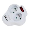 Esperanza ELK311W Electrical splitter 2 GN. USB-C USB-A ON. White