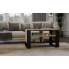 MODERN 4P SLIM ARTISAN COFFEE TABLE WITH BLACK LEGS