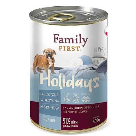 FAMILY FIRST Holidays Junior Venison, beef, and carrots - Wet dog food - 400 g